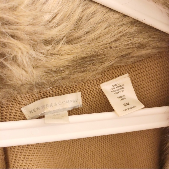 NY&C Faux Fur Poncho Cardigan - Picture 5 of 7